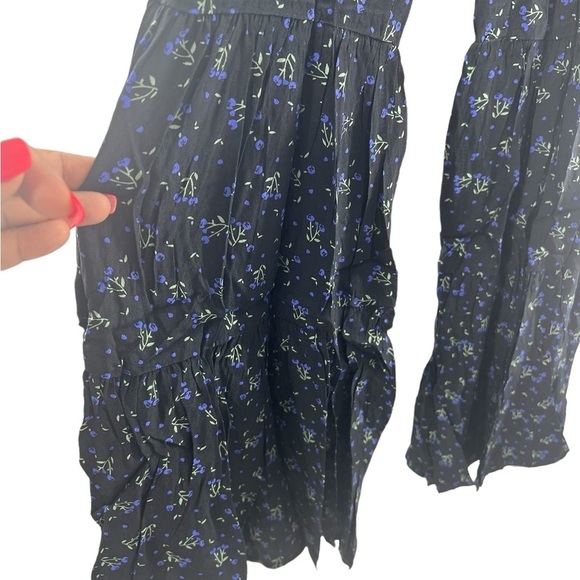 NWT Olivaceous Black Floral Ruched Jumpsuit Small - Picture 7 of 10